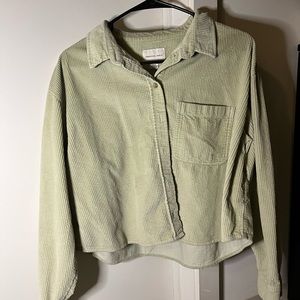 Corduroy Cropped Button Down